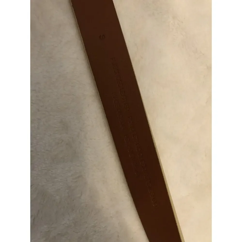 A New Day Womens Belt Small Pale Yellow Leather‎ Chunky Center Bar Buckle NEW
